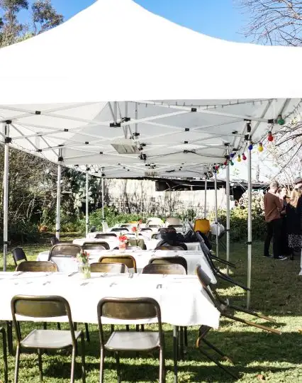 Table & Chair under a Tent | Blue Duck Party Rentals